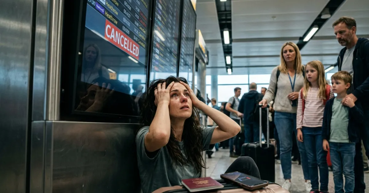 Traveler reviewing travel insurance plans, coverage options, trip protection benefits, and policy costs before a trip.