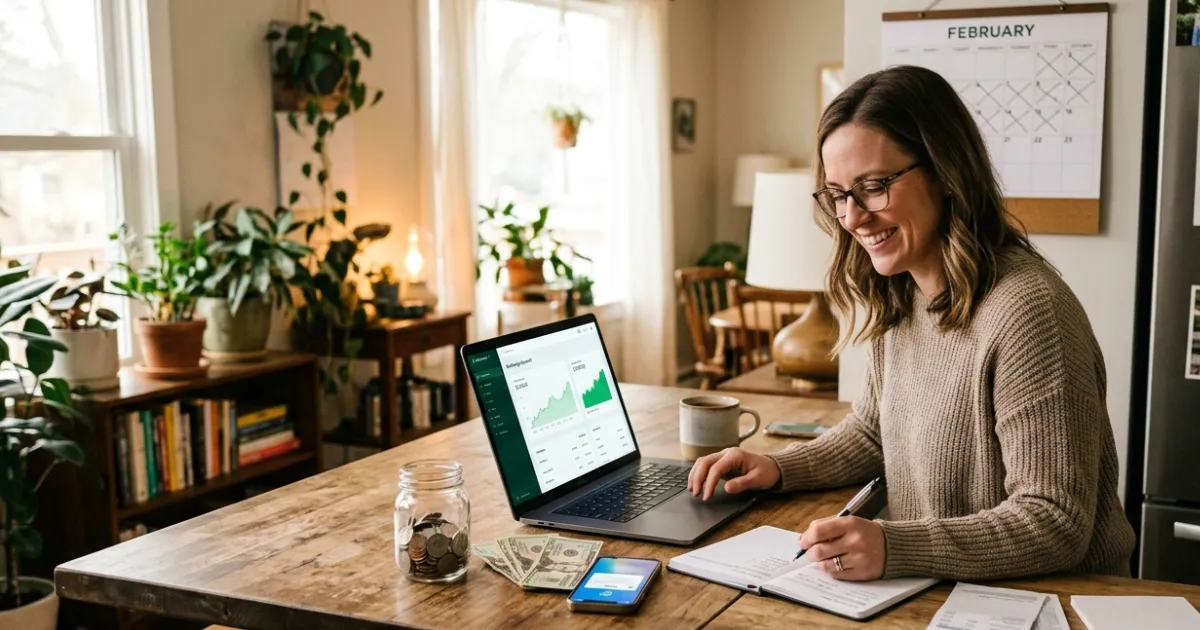 Investor reviewing dividend stocks, passive income reports, and investment portfolio performance for long-term wealth growth.